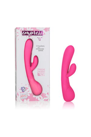 Вибромассажер Impress™ “g” со стимуляцией клитора розовый