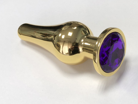 Втулка анальная золото длинная средняя