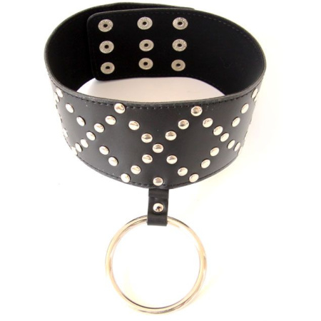 Ошейник с кольцом черный